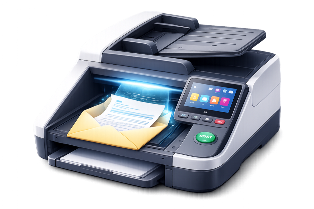 Briefscanner für eingehende Geschäftspost